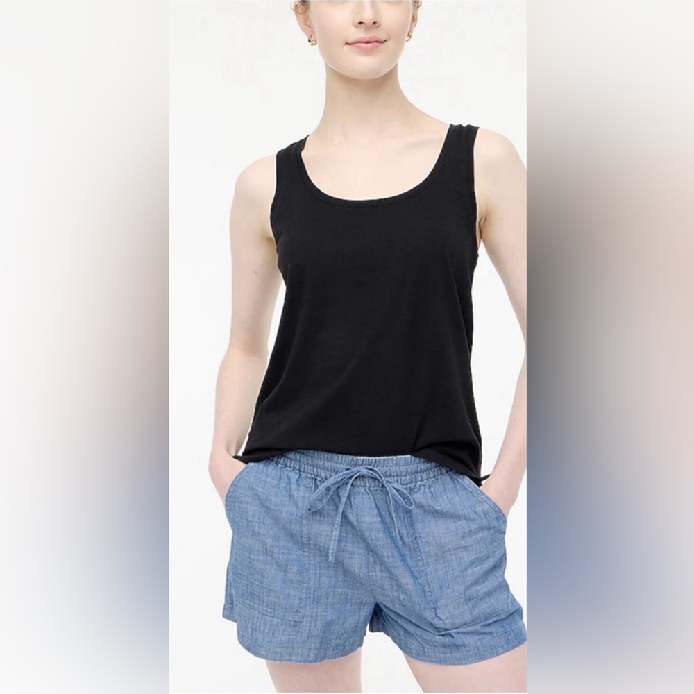 J. Crew Slub Cotton Tank Women's Sleeveless Black Style:BQ095, Size: Large